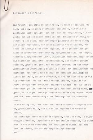 Der Traum von der Arena. (Original-Manuskript mit handschriftlichen Korrekturen).