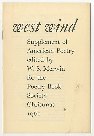 Imagen del vendedor de West Wind: Supplement of American Poetry a la venta por Between the Covers-Rare Books, Inc. ABAA