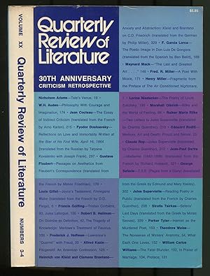 Bild des Verkufers fr Quarterly Review of Literature: 30th Anniversary Criticism Retrospective zum Verkauf von Between the Covers-Rare Books, Inc. ABAA