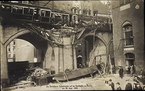 Ansichtskarte / Postkarte Berlin Kreuzberg, Gleisdreieck, Hochbahn Katastrophe 1908