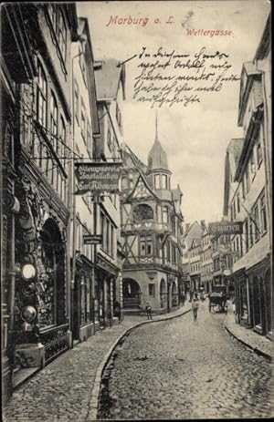 Ansichtskarte / Postkarte Marburg an der Lahn Wettergasse
