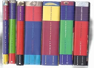 Imagen del vendedor de SEVEN Volumes: Harry Potter & the Philosopher's Stone ( AKA: Sorcerer's Stone ); Chamber of Secrets; Prisoner of Azkaban; Goblet of Fire; Order of the Phoenix; Half Blood Prince; Deathly Hallows --book 1, 2, 3, 4, 5, 6, 7 ( Philosophers ) a la venta por Leonard Shoup