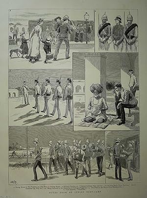 Notes from an Indian Rest Camp. An original print from the Graphic Illustrated Weekly Magazine, 1...