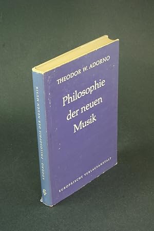 Bild des Verkufers fr Philosophie der neuen Musik. zum Verkauf von Steven Wolfe Books