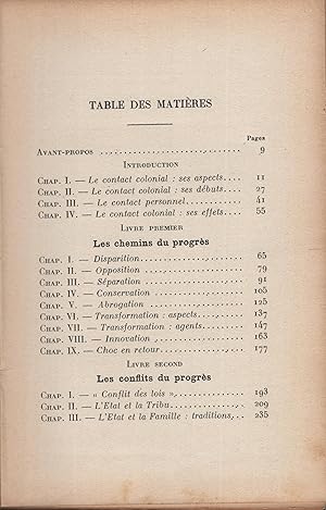 Seller image for Sociologie Colonial - Tome III - Le Progrs du Droit. for sale by PRISCA