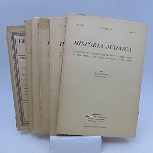 Image du vendeur pour Historia Judaica: A Journal of Studies in Jewish History, Especially in the Legal and Social History of the Jews (6 Issues, FIRST EDITION) mis en vente par Shelley and Son Books (IOBA)