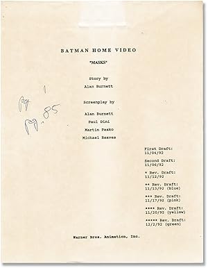 Image du vendeur pour Batman: Mask of the Phantasm (Original screenplay for the 1993 film, actor Dick Miller's working copy) mis en vente par Royal Books, Inc., ABAA