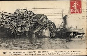 Ansichtskarte / Postkarte Catastrophe du Liberté, Les Epaves, 1911