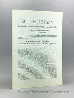 Seller image for Mitteilungen der Bayerischen Botanischen Gesellschaft zur Erforschung der heimischen Flora (e.V.). 3. Bd., No. 17. for sale by Bibliotheca Botanica