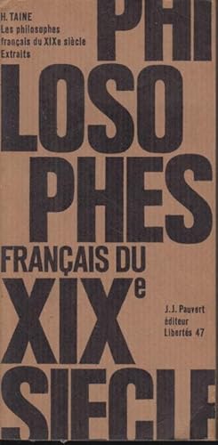 Imagen del vendedor de Philosophes franais du XIXe sicle : Extraits a la venta por PRISCA