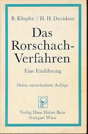 Image du vendeur pour Das Rorschach-Verfahren. Eine Einfhrung. Geleitwort Curt Bondy. mis en vente par Fundus-Online GbR Borkert Schwarz Zerfa