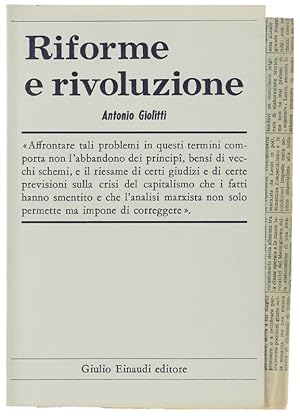 Seller image for RIFORME E RIVOLUZIONE.: for sale by Bergoglio Libri d'Epoca