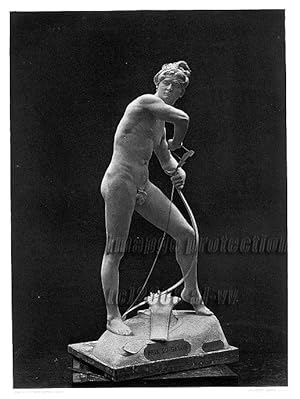 SARPEDON FROM THE ORIGINAL SCULPTURE BY LEVY,1883 PHOTOGRAVURE LARGER ANTIQUE ART PRINT