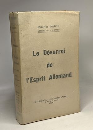 Imagen del vendedor de Le Dsarroi de l'Esprit Allemand a la venta por crealivres