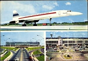 Ansichtskarte / Postkarte Aeroport de Paris-Orly, Les Aerogares d'Orly et du Bourget, Avion Super...