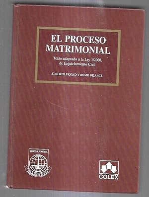 Seller image for PROCESO MATRIMONIAL - EL. TEXTO ADAPTADO A LA LEY 1-2000 DE ENJUICIAMIENTO CIVIL for sale by Desvn del Libro / Desvan del Libro, SL