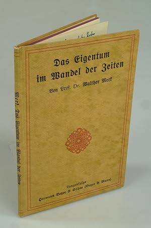 Imagen del vendedor de Das Eigentum im Wandel der Zeiten. a la venta por Antiquariat Dorner