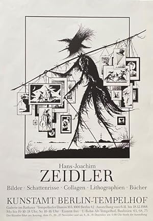 Hans-Joachim Zeidler. Plakat zur Ausstellung Kunstamt Berlin 1988. Signiert.