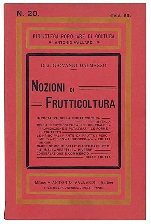 Imagen del vendedor de Nozioni di frutticoltura. a la venta por Libreria Alberto Govi di F. Govi Sas