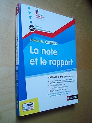 Concours 2022 / 2023 La note et le rapport Méthode + Entraînements