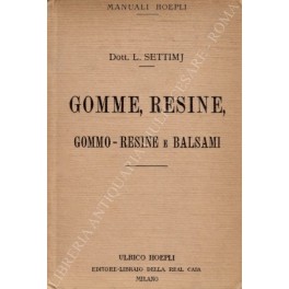 Immagine del venditore per Gomme, resine, gommo-resine e balsami. Origine; Produzione; Composizione e usi industriali dei principali prodotti vegetali di secrezione. Con 17 figure venduto da Libreria Antiquaria Giulio Cesare di Daniele Corradi