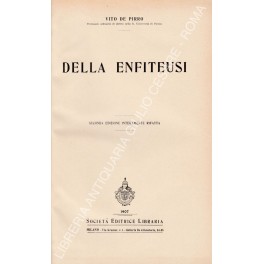 Bild des Verkufers fr Della enfiteusi zum Verkauf von Libreria Antiquaria Giulio Cesare di Daniele Corradi