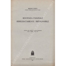 Seller image for Sentenza parziale immediatamente impugnabile for sale by Libreria Antiquaria Giulio Cesare di Daniele Corradi