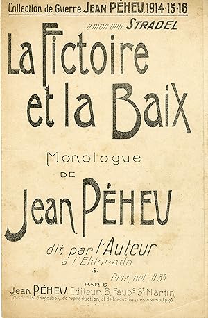 "LA FICTOIRE ET LA BAIX monologue par VORELLI" Monologue de Jean PEHEU / Partition originale Jean...