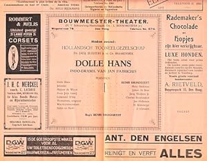 Dolle Hans. Indo-drama. (Programmaboekje van het Louis Bouwmeester Theater, Wagenstraat 79, Den H...