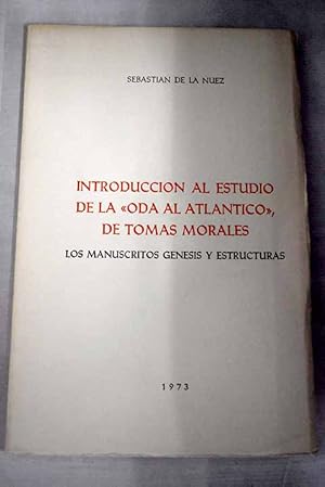 Immagine del venditore per Introduccin al estudio de la "Oda al Atlntico", de Toms Morales venduto da Alcan Libros