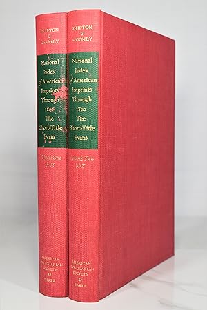 Seller image for National Index of American Imprints Through 1800: The Short-Title Evans (TWO VOLUMES) for sale by Lost Time Books