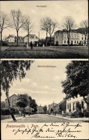Ansichtskarte / Postkarte Chociwel Freienwalde in Pommern, Vorstadt, Bahnhofstraße
