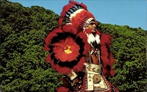 Ansichtskarte / Postkarte Chief Henry, Indian Dress, Indianer, Federbusch