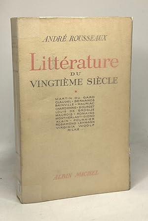 Seller image for Littrature du vingtime sicle - TOME 1 for sale by crealivres