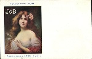 Künstler Ansichtskarte / Postkarte Asti, A., Collection Job, Calendrier 1899, Frau, Zigarette