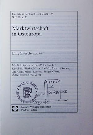 Seller image for Marktwirtschaft in Osteuropa. eine Zwischenbilanz. for sale by Antiquariat Bookfarm
