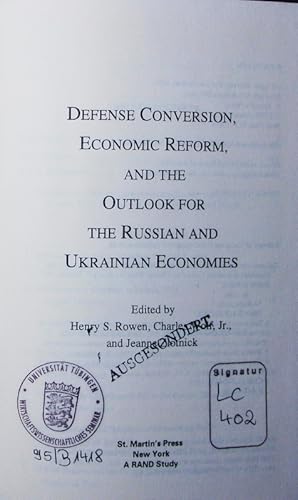 Immagine del venditore per Defense conversion, economic reform and the outlook for the Russian and Ukrainian economies. venduto da Antiquariat Bookfarm