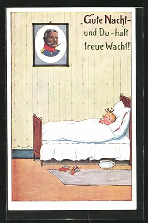 Bild des Verkufers fr Knstler-Ansichtskarte Carl Diehl, unsign: Gute Nacht und Du - halt treue Wacht! zum Verkauf von Bartko-Reher
