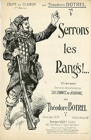 "SERRONS LES RANGS de Théodore BOTREL" Paroles et Musique de Théodore BOTREL / Partition original...