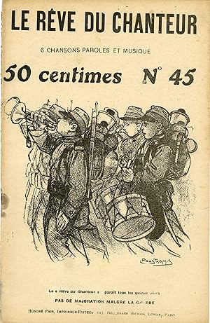 "LE RÊVE DU CHANTEUR n° 45" Livret original de 6 partitions 1916 HONORÉ PION IMPRIMEUR-ÉDITEUR (1...