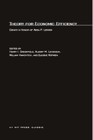 Seller image for Theory for Economic Efficiency: Essays in Honor of Abba P. Lerner (The MIT Press) [Paperback ] for sale by booksXpress