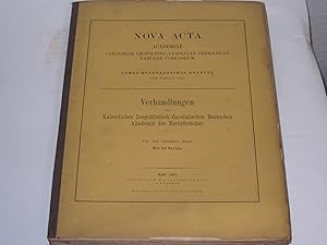 Bild des Verkufers fr Verhandlungen der Kaiserlichen Leopoldinisch-Carolinischen Deutschen Akademie der Naturforscher. Nova Acta. Vier und vierzigster Band. Mit 22 Tafeln zum Verkauf von Der-Philo-soph