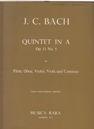 Quintet in A major, Op.11 No.5 for Flute, Oboe, Violin, Viola and Continuo - Set of Parts