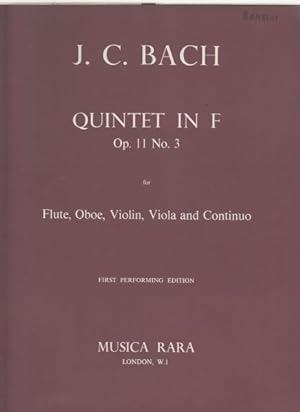 Quintet in F Op.11 No.3 for Flute, Oboe, Violin, Viola and Continuo - Set of Parts