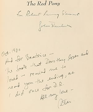 THE RED PONY (Inscribed by Steinbeck, from the library of film director Peter Bogdanovich with a ...