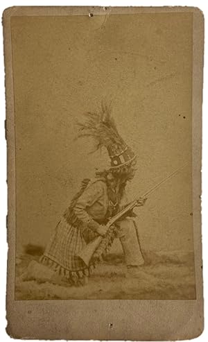 Original 1860s CDV photograph of Native American with Rifle