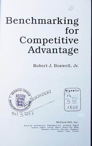 Imagen del vendedor de Benchmarking for competitive advantage. a la venta por Antiquariat Bookfarm