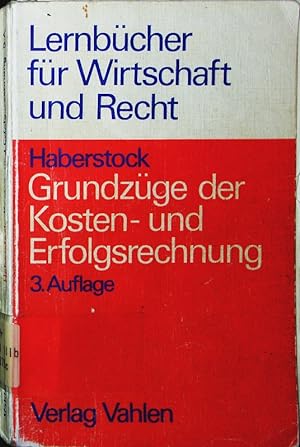 Image du vendeur pour Grundzge der Kosten- und Erfolgsrechnung. mis en vente par Antiquariat Bookfarm