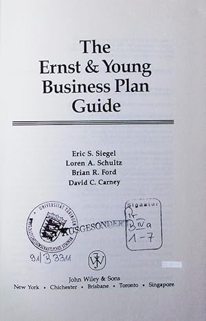 Immagine del venditore per The Ernst & Young business plan guide. venduto da Antiquariat Bookfarm