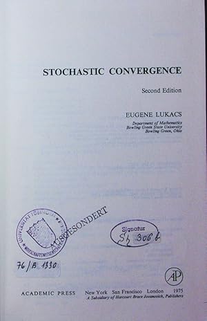 Imagen del vendedor de Stochastic convergence. a la venta por Antiquariat Bookfarm